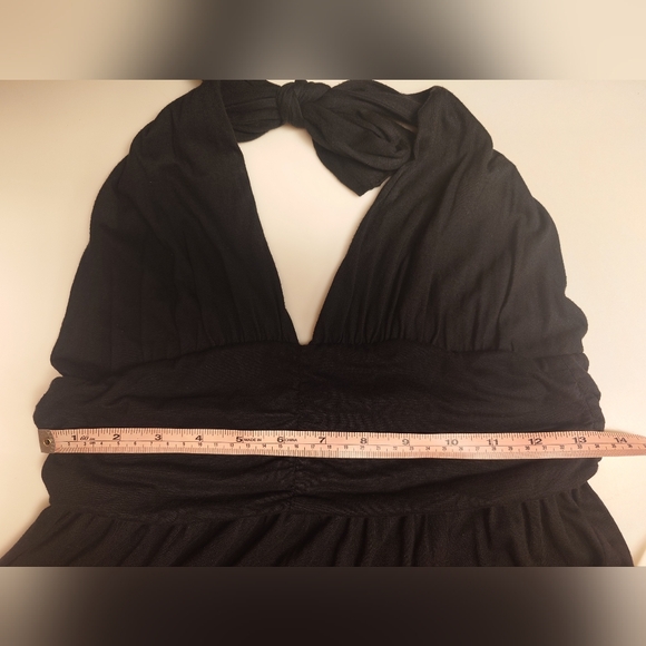 EUC Long Black SPLENDID Halter Maxi Dress S Soft Modal Backless Flowy Altered - Picture 4 of 11